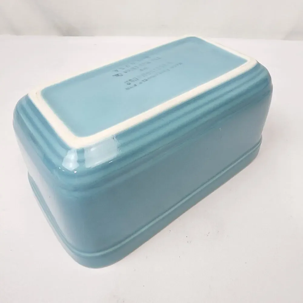 Westinghouse Refrigerator Covered Dish by Hall China Ohio Blue & Yellow 7
